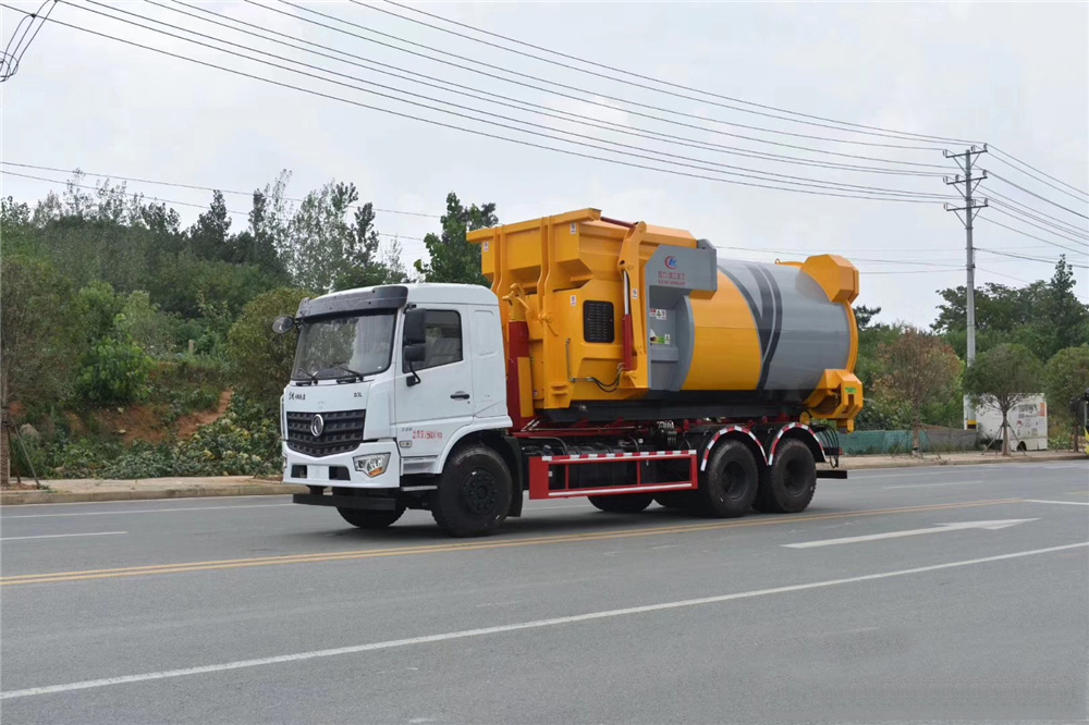 【18台】东风底置后双轴伸缩臂垃圾车