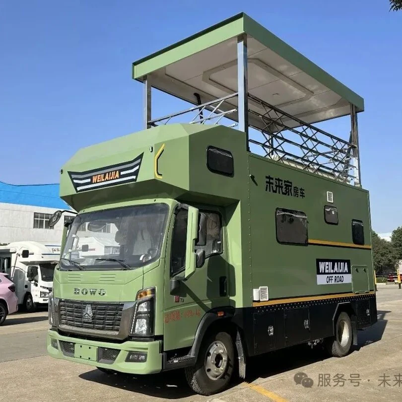成里工場でのシノトラック・ハーワオ・エレベートド・ルーフモデルのRV即売り