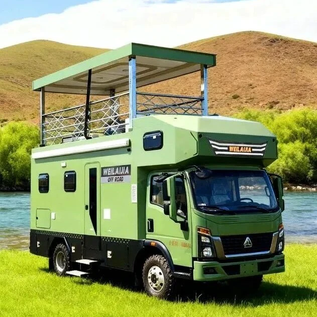 成里工場でのシノトラック・ハーワオ・エレベートド・ルーフモデルのRV即売り